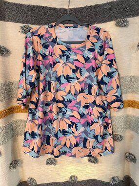 Reel Legends Reel-Tec 3/4-Sleeve Performance Shirt - Tropical Print XL